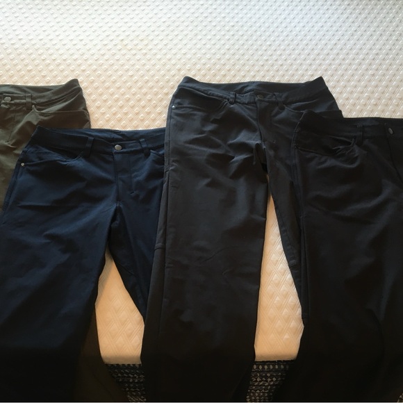 Lululemon Men’s ABC Classic-Fit Pants (4x Pairs: Green Blue Grey Black)